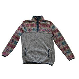 Simply Southern Tried And True Women's Comfy Quarter Button Pullover Size Large